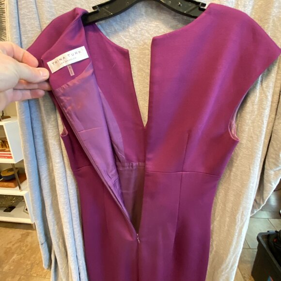 Trina Turk Women Floral Midi Dress Size 4 V Neck Shift Office - Picture 4 of 10